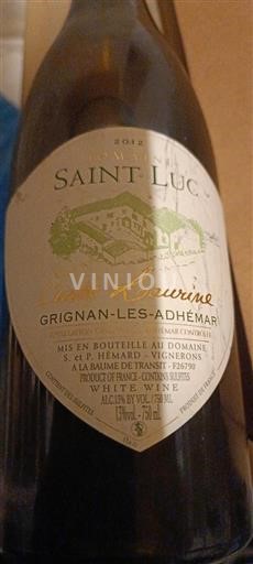 Valle del Rodano Grignan-les-adhémar Domaine Saint Luc Laurine 2012