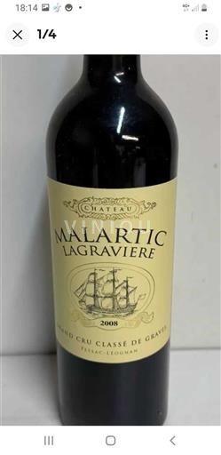 Bordeaux Pessac-Léognan Grand Cru Classé de Graves Château Malartic Lagravière 2008