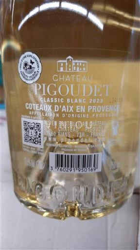 Provenza Coteaux de Aix en Provenza Pigoudet Classic Blanc 2023