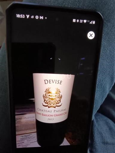 Vin Rouge sec Devise Château Pailhas 2015 France Bordeaux Saint-Émilion Grand Cru Grand Cru