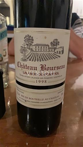Bordeaux Lalande-de-pomerol Château Bourseau 1998