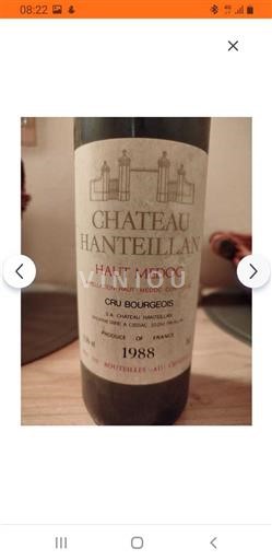 Burdeos Haut-Médoc Cru Bourgeois Château Hanteillan 1988