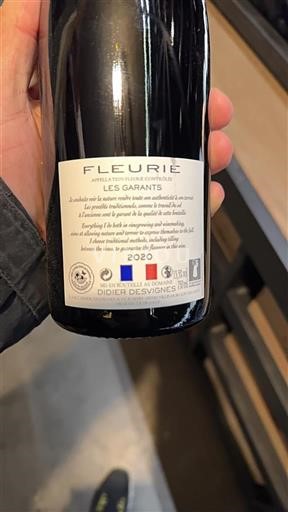 Beaujolais Fleurie Didier Desvignes Les Garants 2020