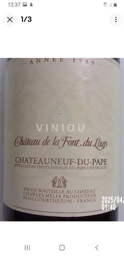 Rhône Valley Châteauneuf-du-Pape Château La Font Du Loup 1989
