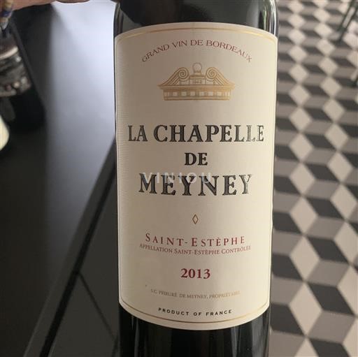 Bordeaux Saint-Estèphe Château Meyney La Chapelle de Meyney 2013