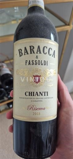 Vin Rouge sec Riserva Baracca & Fassoldi 2018 Italie Toscane Chianti