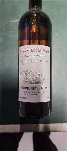 Alps and Rhodanian Region Coteaux de l'Ardèche Domaine Rouresol Le Rosé de Lina Non-Vintage