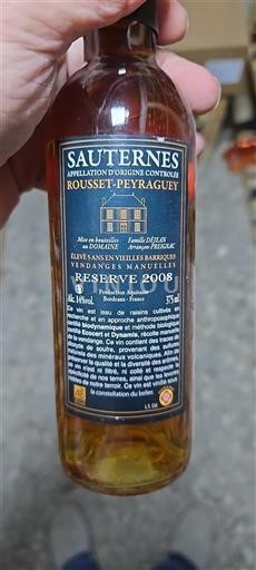 Bordeaux Sauternes Rousset Peyraguey Réserve 2008