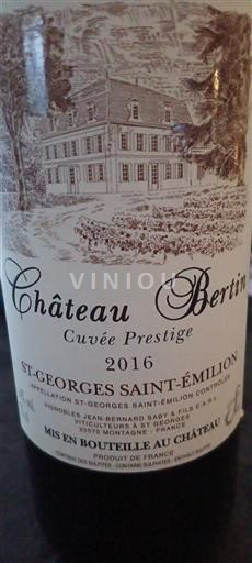 Bordeaux Saint-Georges-Saint-Émilion Château Bertin Prestige 2016