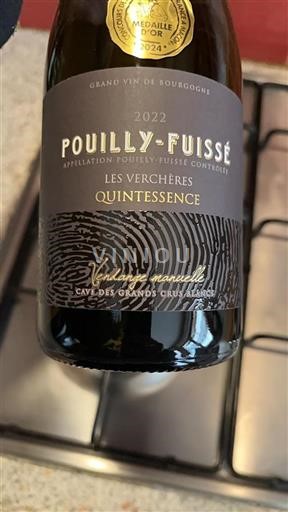 Bourgogne Pouilly-fuissé Cave Des Grands Crus Blancs Les Verchères Quintessence 2022