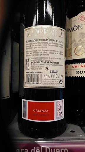 Kastilien och León Ribera del Duero Bodegas Matarromera Crianza 2020