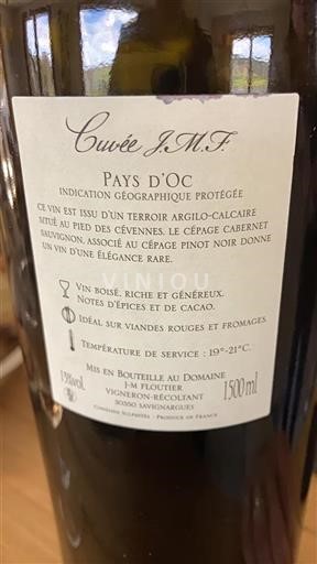 Languedoc och Roussillon Pays d'Oc Domaine J-m Floutier J.M.F. Icke årgångsbetecknad
