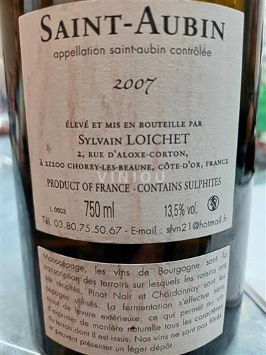Borgogna Saint-Aubin Sylvain Loichet 2007