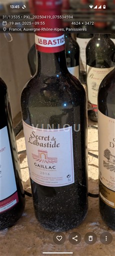 Jugozahod Gaillac Château La Bastide Secret de Labastide 2016