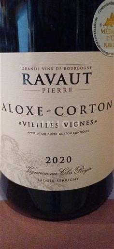 Burgundy Aloxe-Corton Ravaut Pierre Vieilles Vignes 2020