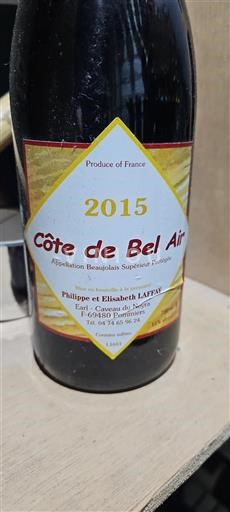 Beaujolais Beaujolais superiore Philippe Et Elisabeth Laffay Côte de Bel Air 2015