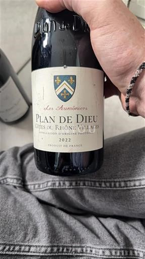 Rhônen laakso Côtes-du-rhône-villages Les Aumôniers Plan de Dieu 2022