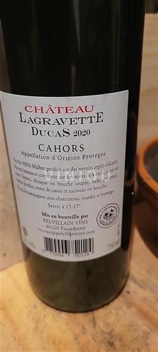 South West Cahors Château Lagravette Ducas 2020