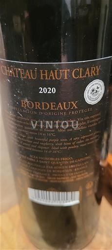 Bordeaux Château Haut Clary 2020