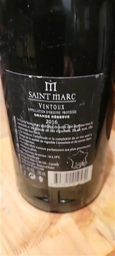 Rhônen laakso Ventoux Saintmarc Grande Réserve 2016