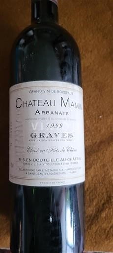 Bordeaux Graves Château Mamin 1999