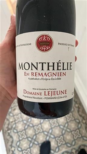 Bourgogne Monthélie Domaine Lejeune En Remagnien 2016