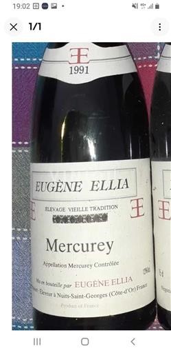 Vin Rouge sec Vieille Tradition Eugène Elia 1991 France Bourgogne Mercurey