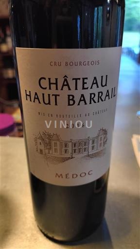 Bordeaux Médoc Cru Bourgeois Château Haut Barrail 2016