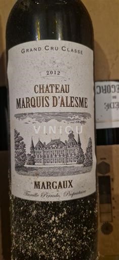 Bordeaux Margaux Grand Cru Château Marquis Alesme 2012