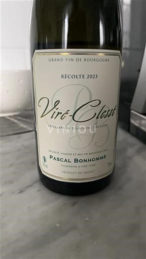 Vin Blanc sec Pascal Bonhomme 2023 France Bourgogne Viré-clessé AOC