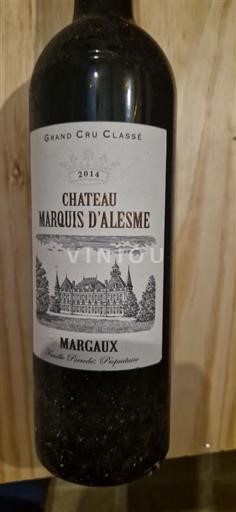 Bordeaux Margaux Grand Cru Château Marquis Alesme 2014
