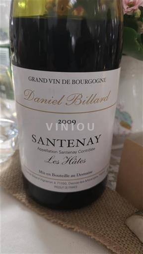 Bourgogne Santenay Daniel Billard Les Hâtes 2009