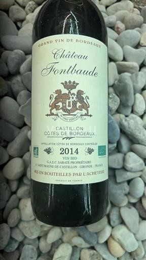 Bordeaux Castillon-côtes-de-bordeaux Château Fontbaude 2014