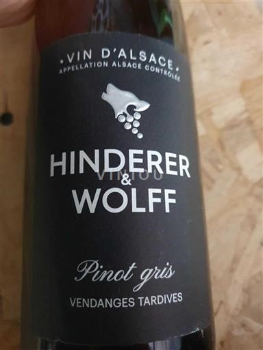 Alsácia Hinderer & Wolff Pinot Gris Vendanges Tardives 2015