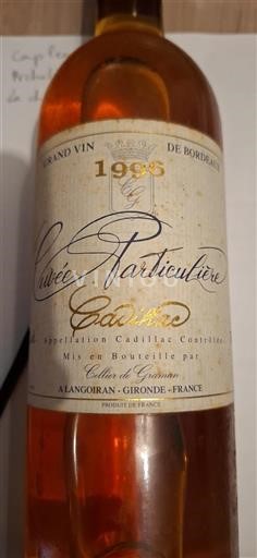 Bordeaux Cadillac Cellier De Graman Particulière 1996