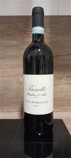 Vin Rouge sec Pian Romualdo Prunotto 2022 Italie Piémont Barbera d'Alba