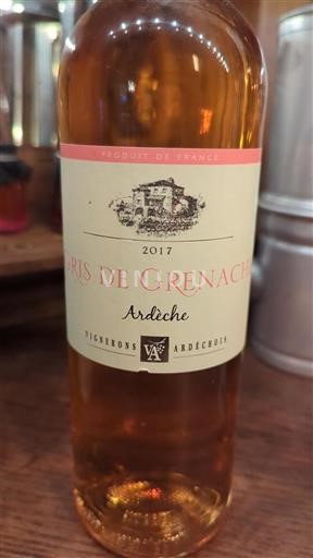 Alpes et pays Rhodaniens Ardèche Vignerons Ardéchois Gris de Grenache 2017