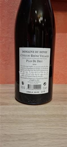 Údolí Rhôny Côtes-du-Rhône-villages Domaine Devoy Plan De Dieu 2016