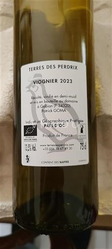 Linguadoca e Rossiglione Paese d'Oc Domaine Terres De Perdrix Viognier 2023