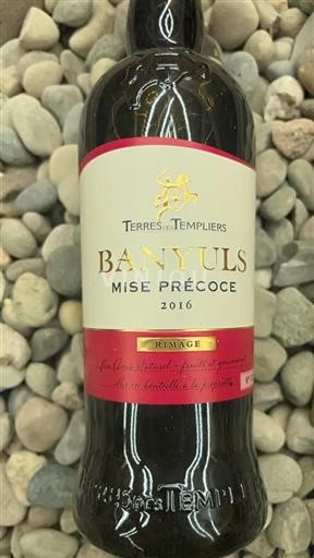 Roussillon Banyuls Terre Des Templiers Rimage mise précoce 2016