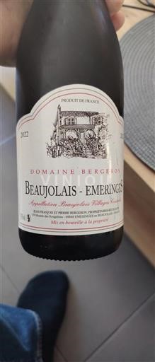 Beaujolais Beaujolais byar Domaine Bergeron Emeringes 2022