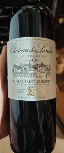 Bordeaux Lussac-saint-émilion Château Des Landes Tradition 2010