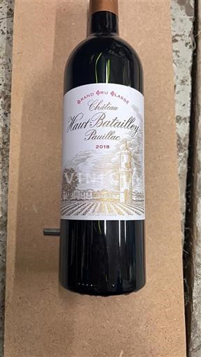Bordeaux Pauillac Grand Cru Château Hautbatailley 2018