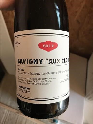 Bourgogne Savigny-lès-Beaune Premier Cru Louis Chenu Père & Filles Aux Clous 2017