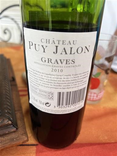 Bordeaux Graves Château Puy Jalon 2010