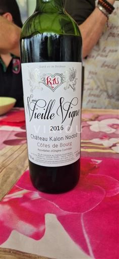 Bordeaux Côtes-de-bourg Château Kalon Nodoz Vieille Vigne 2016