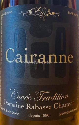 Vin Rouge sec Cuvée Tradition Domaine Rabasse Charavin 2020 France Vallée du Rhône Cairanne