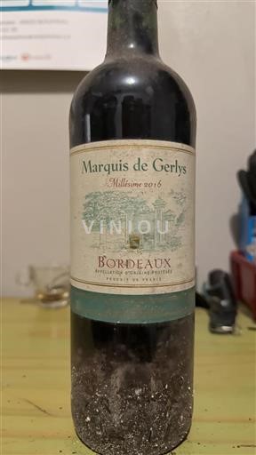 Vin Rouge sec Marquis De Gerlys 2016 France Bordeaux AOC