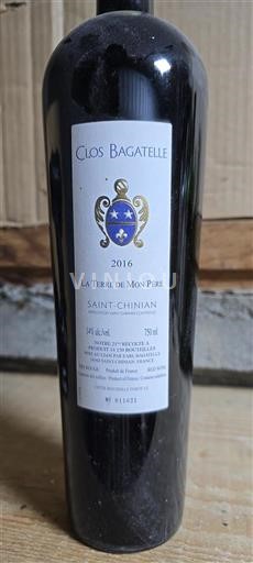 Languedoc Saint-Chinian Clos Bagatelle La Terre de Mon Père 2016