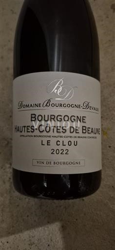 Burgundy Hautes-Côtes de Beaune Domaine Bourgognedevaux Le Clou 2022